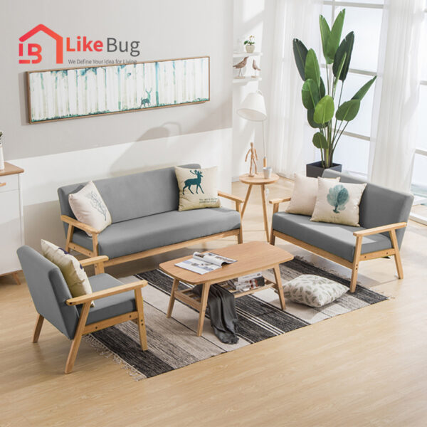 ⚡️LIKE BUG⚡️Lazzo 382 Sofa Set / 1 seater / 2 seater / 3 seater wooden frame canvas seat