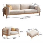 pilihan saiz KL light luxury solid wood sofa set