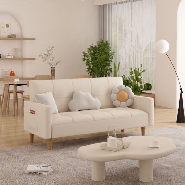 Sofa 1/2/3 Seater Dustproof Fabric Sofa Chair Living Room Nordic Furniture Solid Wood kerusi Sofa