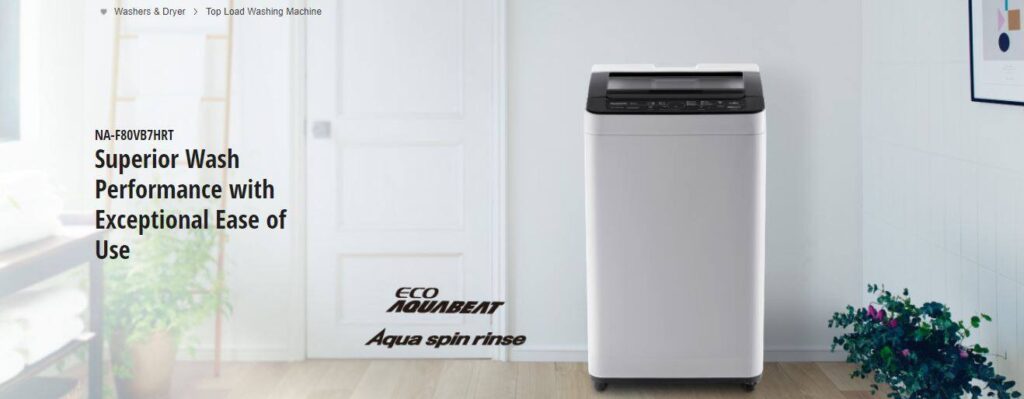 Panasonic Washing Machine 8KG [ NA-F80VB7 NA-F80VB7HRT ] - Mesin Basuh Kapasiti Sederhana (6-8 kg)